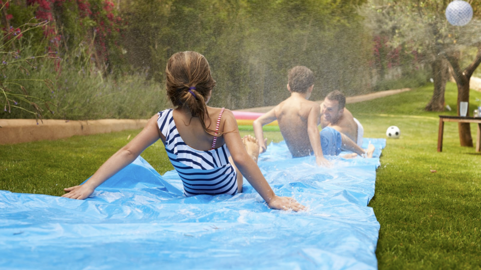 Children on Slip 'N Slide